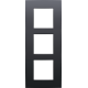 Plaque de recouvrement triple, entraxe de 60 mm, verticale, couleur Niko Intense anthracite coated