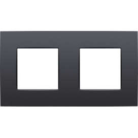 Plaque de recouvrement double avec un entraxe de 71 mm, couleur Niko Intense anthracite coated