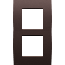 Plaque de recouvrement double, entraxe de 60 mm, verticale, couleur Niko Intense dark brown coated