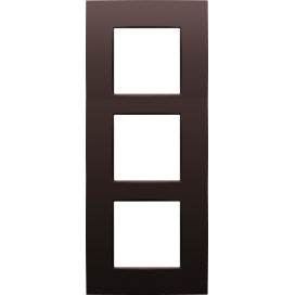 Plaque de recouvrement triple, entraxe de 60 mm, verticale, couleur Niko Intense dark brown coated