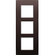 Plaque de recouvrement triple, entraxe de 60 mm, verticale, couleur Niko Intense dark brown coated
