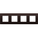 Plaque de recouvrement quadruple, entraxe de 71 mm, couleur Niko Intense dark brown coated