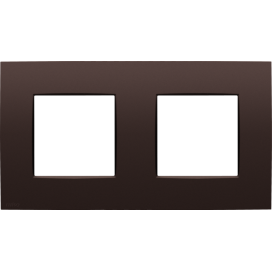 Plaque de recouvrement double avec un entraxe de 71 mm, couleur Niko Intense dark brown coated