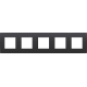 Plaque de recouvrement quintuple, entraxe de 71 mm, couleur Niko Intense matt black coated