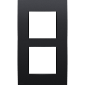Plaque de recouvrement double, entraxe de 60 mm, verticale, couleur Niko Intense matt black coated