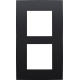 Plaque de recouvrement double, entraxe de 60 mm, verticale, couleur Niko Intense matt black coated