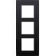 Plaque de recouvrement triple, entraxe de 60 mm, verticale, couleur Niko Intense matt black coated