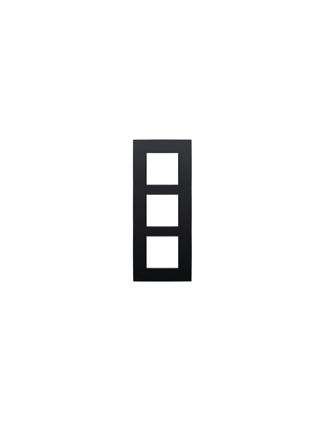 Plaque de recouvrement triple, entraxe de 60 mm, verticale, couleur Niko Intense matt black coated