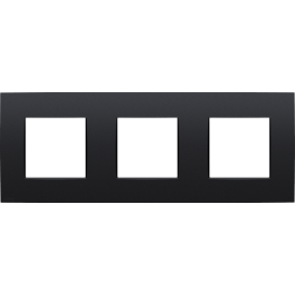 Plaque de recouvrement triple, entraxe de 71 mm, couleur Niko Intense matt black coated