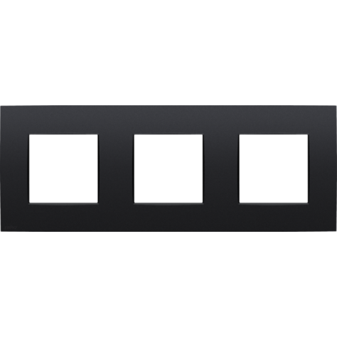 Plaque de recouvrement triple, entraxe de 71 mm, couleur Niko Intense matt black coated