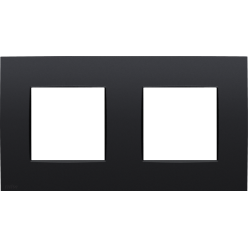 Plaque de recouvrement double avec un entraxe de 71 mm, couleur Niko Intense matt black coated