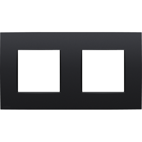 Plaque de recouvrement double avec un entraxe de 71 mm, couleur Niko Intense matt black coated