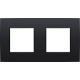 Plaque de recouvrement double avec un entraxe de 71 mm, couleur Niko Intense matt black coated