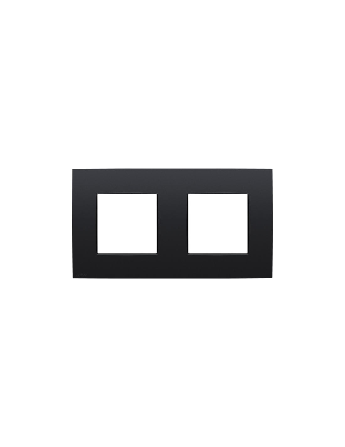 Plaque de recouvrement double avec un entraxe de 71 mm, couleur Niko Intense matt black coated