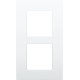 Plaque de recouvrement double, entraxe de 60 mm, verticale, couleur Niko Intense lunar white coated