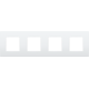Plaque de recouvrement quadruple, entraxe de 71 mm, couleur Niko Intense lunar white coated