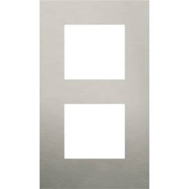 Plaque de recouvrement double, entraxe de 60 mm, verticale, couleur Niko Pure stainless steel on anthracite