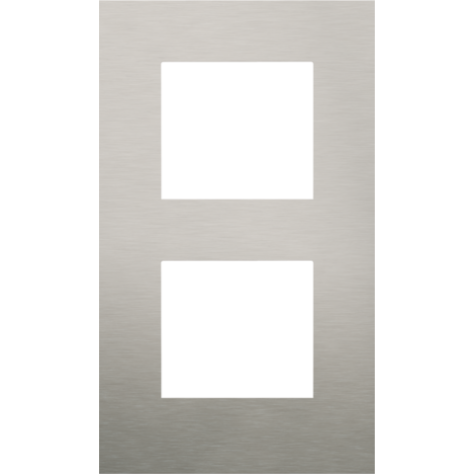 Plaque de recouvrement double, entraxe de 60 mm, verticale, couleur Niko Pure stainless steel on anthracite