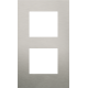 Plaque de recouvrement double, entraxe de 60 mm, verticale, couleur Niko Pure stainless steel on anthracite