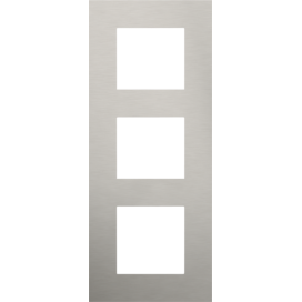 Plaque de recouvrement triple, entraxe de 60 mm, verticale, couleur Niko Pure stainless steel on anthracite
