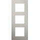 Plaque de recouvrement triple, entraxe de 60 mm, verticale, couleur Niko Pure stainless steel on anthracite