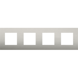 Plaque de recouvrement quadruple, entraxe de 71 mm, couleur Niko Pure stainless steel on anthracite