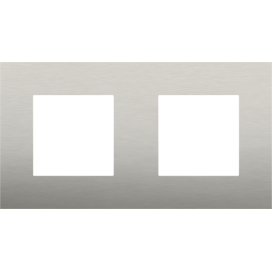 Plaque de recouvrement double avec un entraxe de 71 mm, couleur Niko Pure stainless steel on anthracite