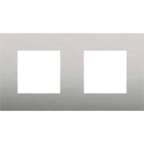 Plaque de recouvrement double avec un entraxe de 71 mm, couleur Niko Pure stainless steel on anthracite