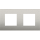 Plaque de recouvrement double avec un entraxe de 71 mm, couleur Niko Pure stainless steel on anthracite