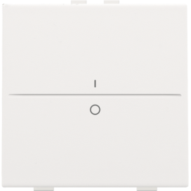 Touche simple avec marquage I et 0 pour interrupteur sans fil ou bouton-poussoir à deux boutons de command, couleur white coated
