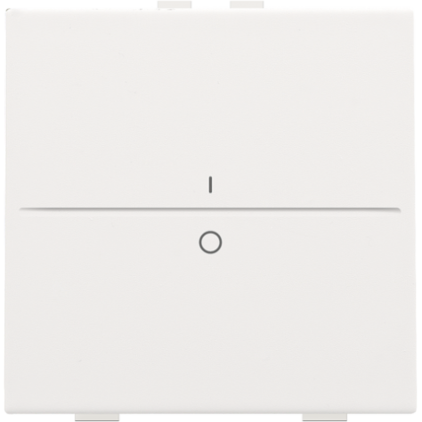 Touche simple avec marquage I et 0 pour interrupteur sans fil ou bouton-poussoir à deux boutons de command, couleur white coated