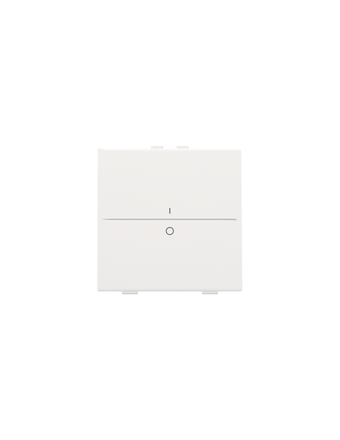 Touche simple avec marquage I et 0 pour interrupteur sans fil ou bouton-poussoir à deux boutons de command, couleur white coated