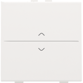 Touche simple avec flèches vers le haut et vers le bas pour interrupteur sans fil ou bouton-poussoir à 2 boutons de commande, couleur white coated