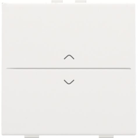 Touche simple avec flèches vers le haut et vers le bas pour interrupteur sans fil ou bouton-poussoir à 2 boutons de commande, couleur white coated