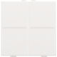 Touche double pour interrupteur sans fil ou bouton-poussoir à 4 boutons de commande, couleur white coated