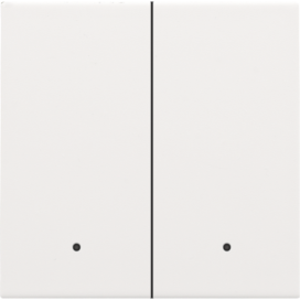 Set de finition avec lentille pour interrupteur électronique double ou bouton-poussoir, couleur white coated