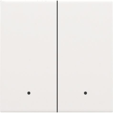 Set de finition avec lentille pour interrupteur électronique double ou bouton-poussoir, couleur white coated