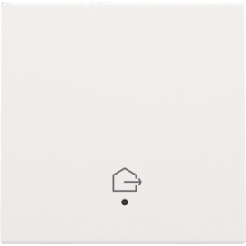 Set de finition avec lentille pour interrupteur simple connecté, symbole "quitter la maison", couleur white coated