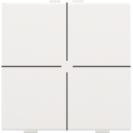 Bouton-poussoir quadruple pour Niko Home Control, couleur white coated