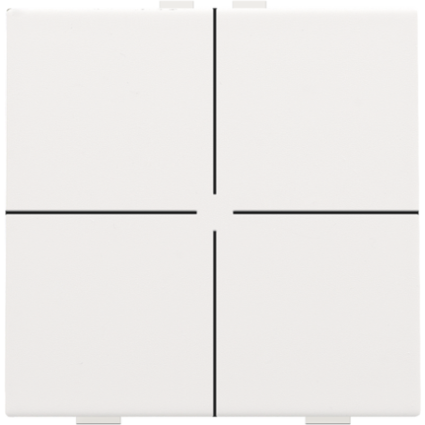 Bouton-poussoir quadruple pour Niko Home Control, couleur white coated