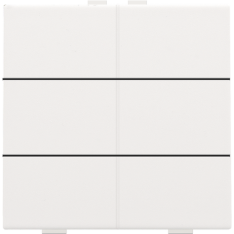 Bouton-poussoir sextuple pour Niko Home Control, couleur white coated