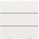 Bouton-poussoir sextuple pour Niko Home Control, couleur white coated