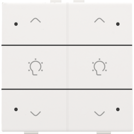 Commande de variateur double avec LED pour Niko Home Control, couleur white coated