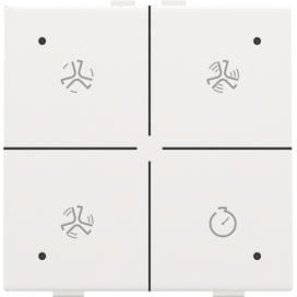 Commande de ventilation avec LED pour Niko Home Control, couleur white coated