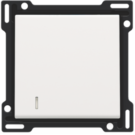 Set de finition avec voyant pour interrupteur ou bouton-poussoir simple, couleur white coated
