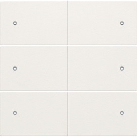 Set de finition pour bouton-poussoir sextuple, libre de potentiel, 24 V, avec LED, couleur white coated