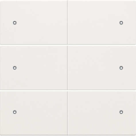 Set de finition pour bouton-poussoir sextuple, libre de potentiel, 24 V, avec LED, couleur white coated