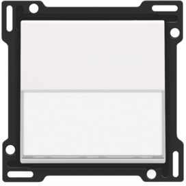 Set de finition avec porte-étiquette pour interrupteur ou bouton-poussoir simple, couleur white coated