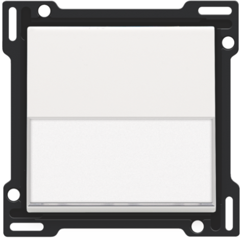 Set de finition avec porte-étiquette pour interrupteur ou bouton-poussoir simple, couleur white coated