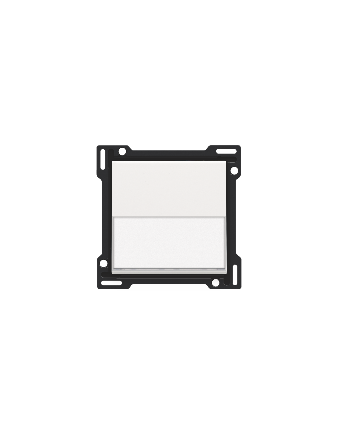 Set de finition avec porte-étiquette pour interrupteur ou bouton-poussoir simple, couleur white coated